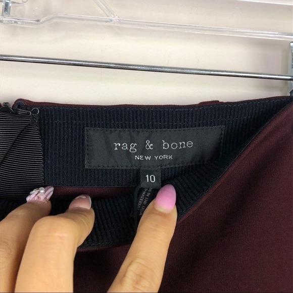 NWT rag & bone Simone Side Striped pants in Burgundy - Picture 7 of 11